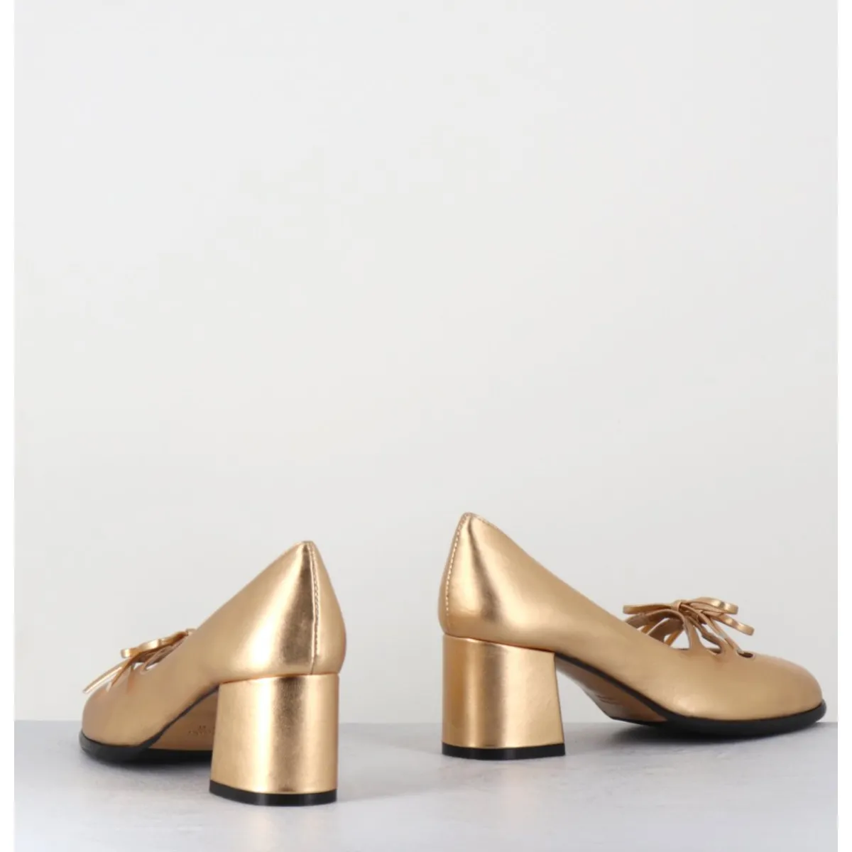 Chaussures^GARRICE LAB Babies à noeuds en cuir métallisé doré - PAOLA LAMIN ORO DORE