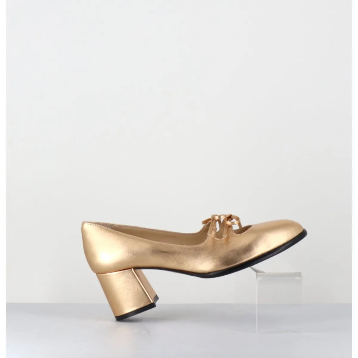 Chaussures^GARRICE LAB Babies à noeuds en cuir métallisé doré - PAOLA LAMIN ORO DORE