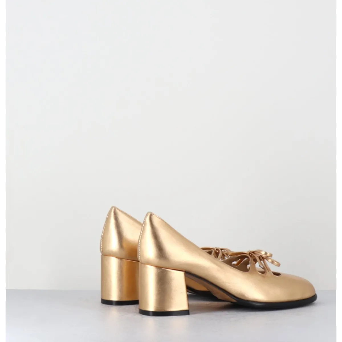 Chaussures^GARRICE LAB Babies à noeuds en cuir métallisé doré - PAOLA LAMIN ORO DORE