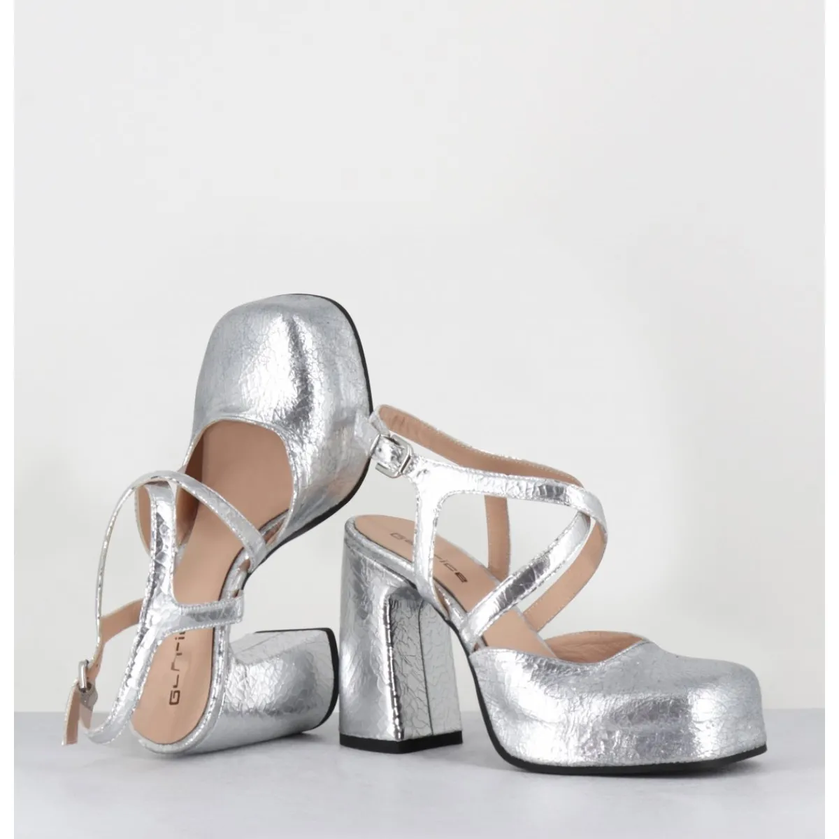 Chaussures | Plateformes^GARRICE LAB Babies à plateforme en cuir craquelé - VATI2 CRAK O ARGENT