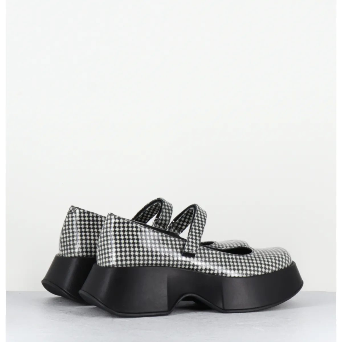 Chaussures | Plateformes^VIC MATIE Babies à plateforme en cuir glacé noir - 1F2418D SCACCO BLACK NOIR&BLANC