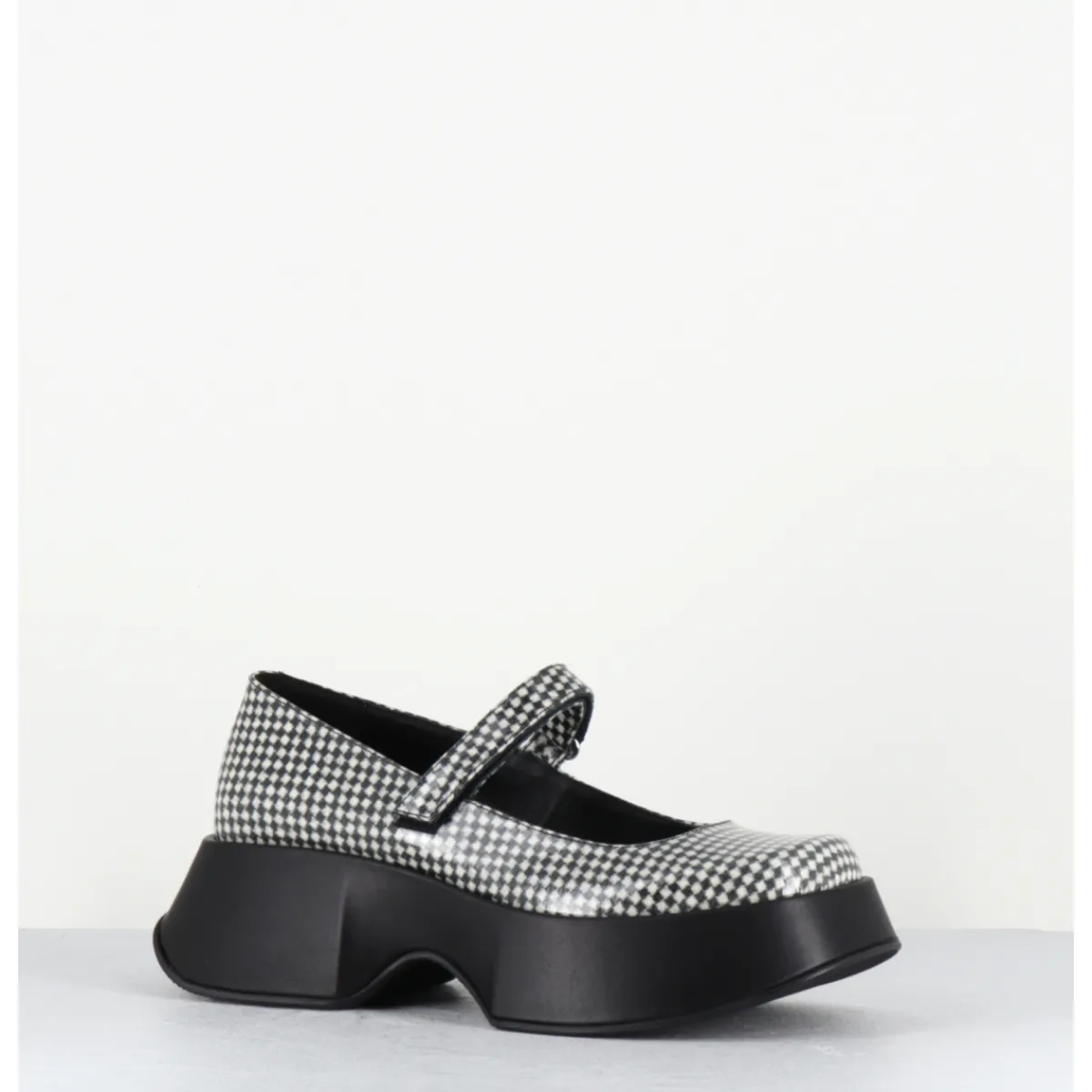 Chaussures | Plateformes^VIC MATIE Babies à plateforme en cuir glacé noir - 1F2418D SCACCO BLACK NOIR&BLANC