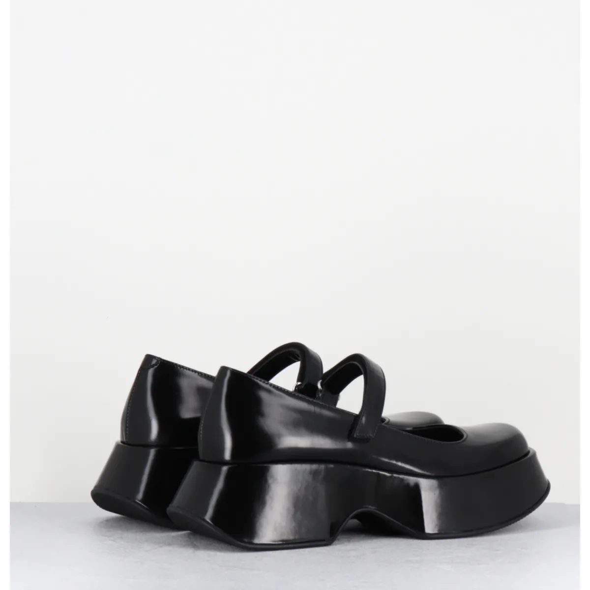 Chaussures | Plateformes^VIC MATIE Babies à plateforme en cuir vernis imprimé damier blanc - 1F2416D LATTEX BLACK NOIR