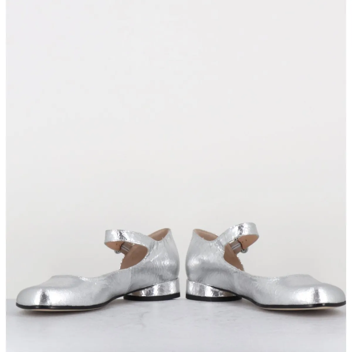 Chaussures | Ballerines^GARRICE LAB Babies asymétrique petit talon cuir craquelé - MANI1 CRAK O ARGENT