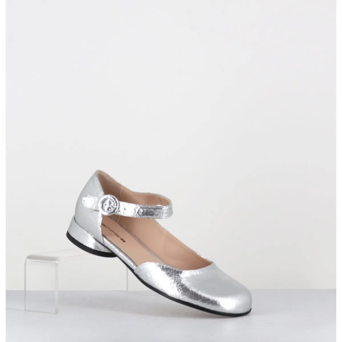 Chaussures | Ballerines^GARRICE LAB Babies asymétrique petit talon cuir craquelé - MANI1 CRAK O ARGENT