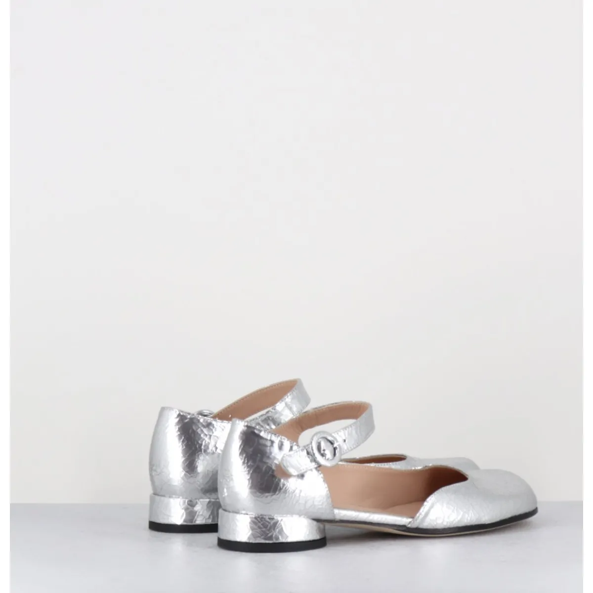 Chaussures | Ballerines^GARRICE LAB Babies asymétrique petit talon cuir craquelé - MANI1 CRAK O ARGENT