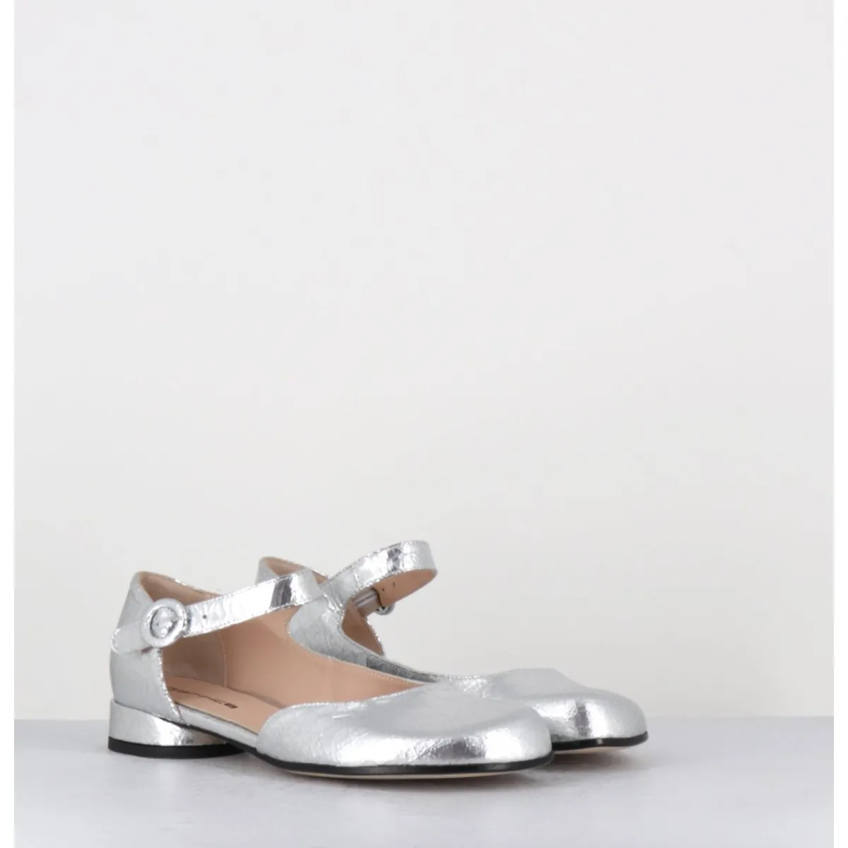 Chaussures | Ballerines^GARRICE LAB Babies asymétrique petit talon cuir craquelé - MANI1 CRAK O ARGENT