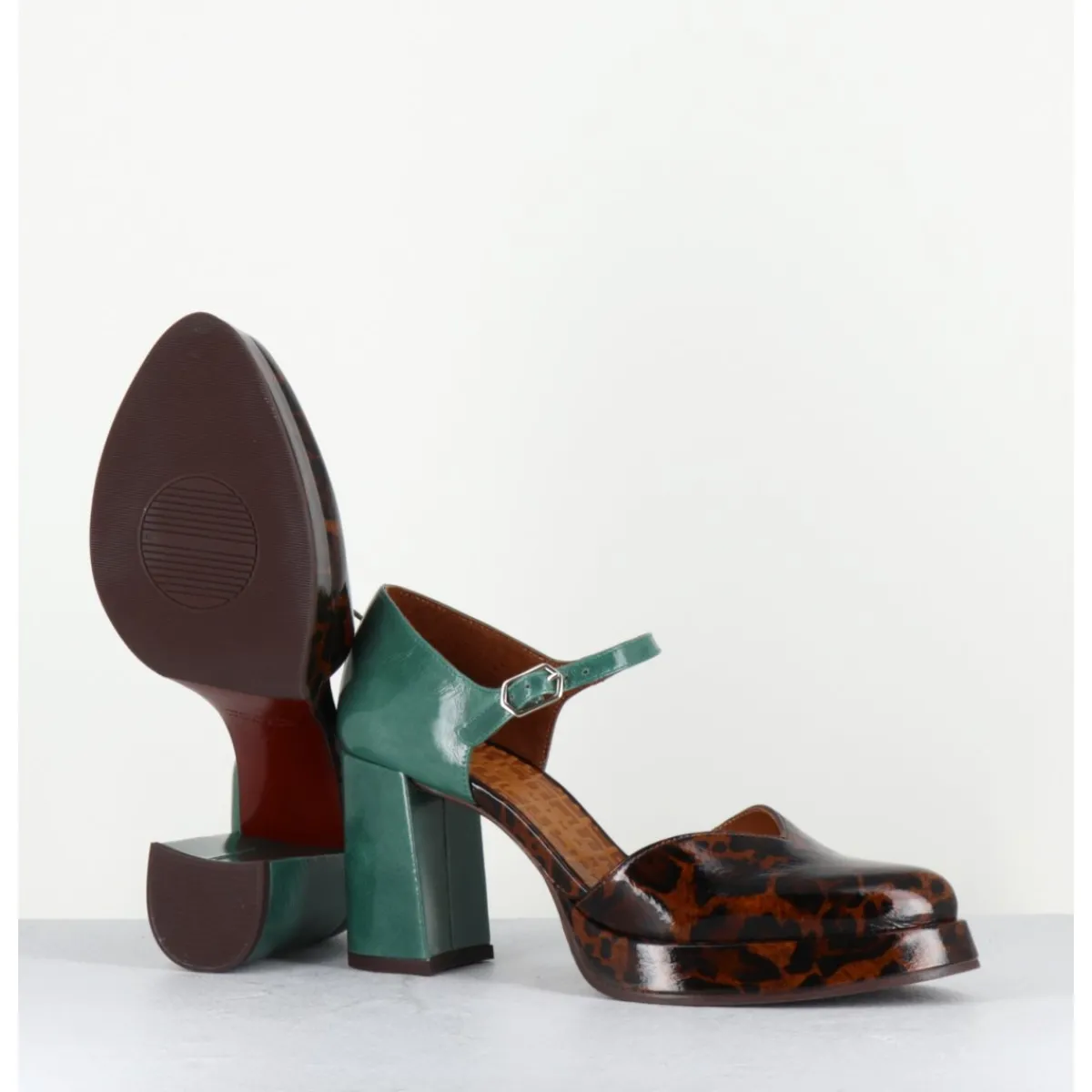 Chaussures^CHIE MIHARA Babies bicolore imprimé leopard bout pointu - FASI FIAT CASTANO