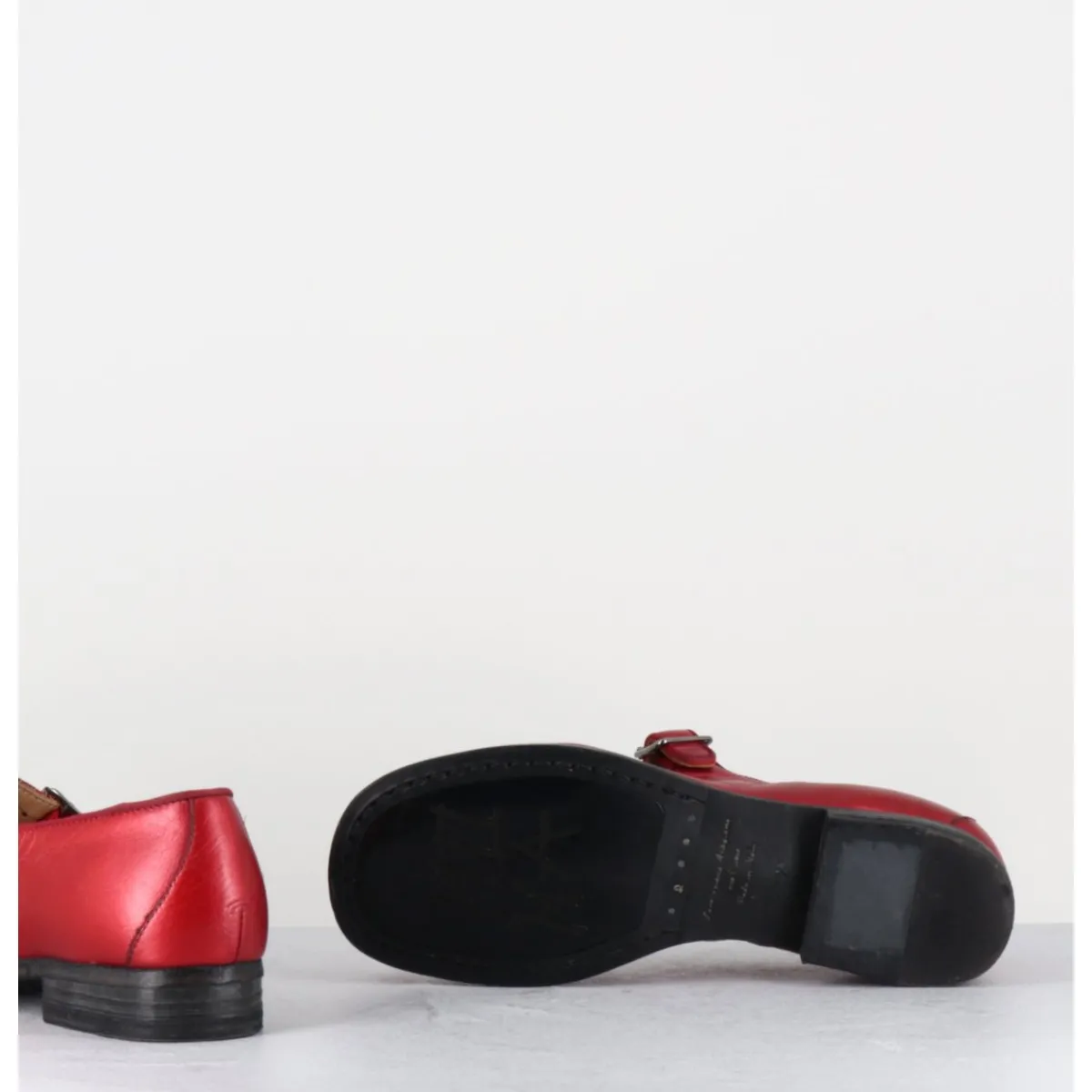 Chaussures^MOMA Babies en cuir métallisé ligne japonisante - 45403L BON POMME ROUGE