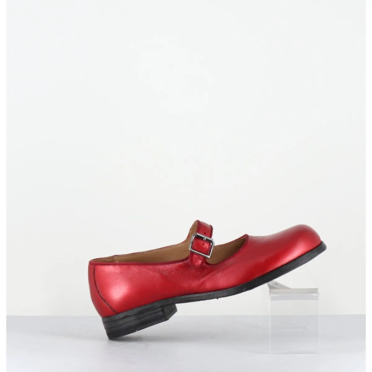 Chaussures^MOMA Babies en cuir métallisé ligne japonisante - 45403L BON POMME ROUGE