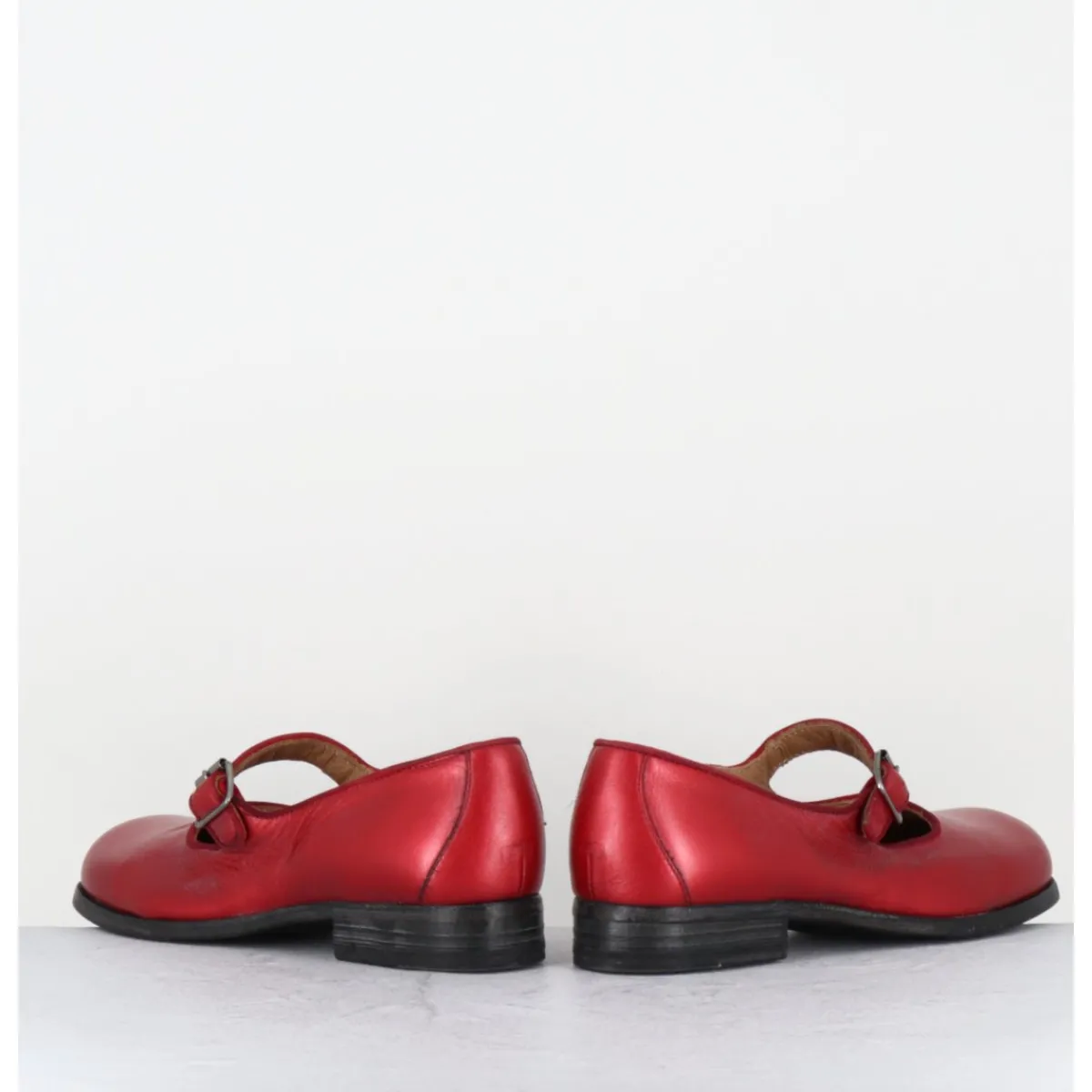 Chaussures^MOMA Babies en cuir métallisé ligne japonisante - 45403L BON POMME ROUGE
