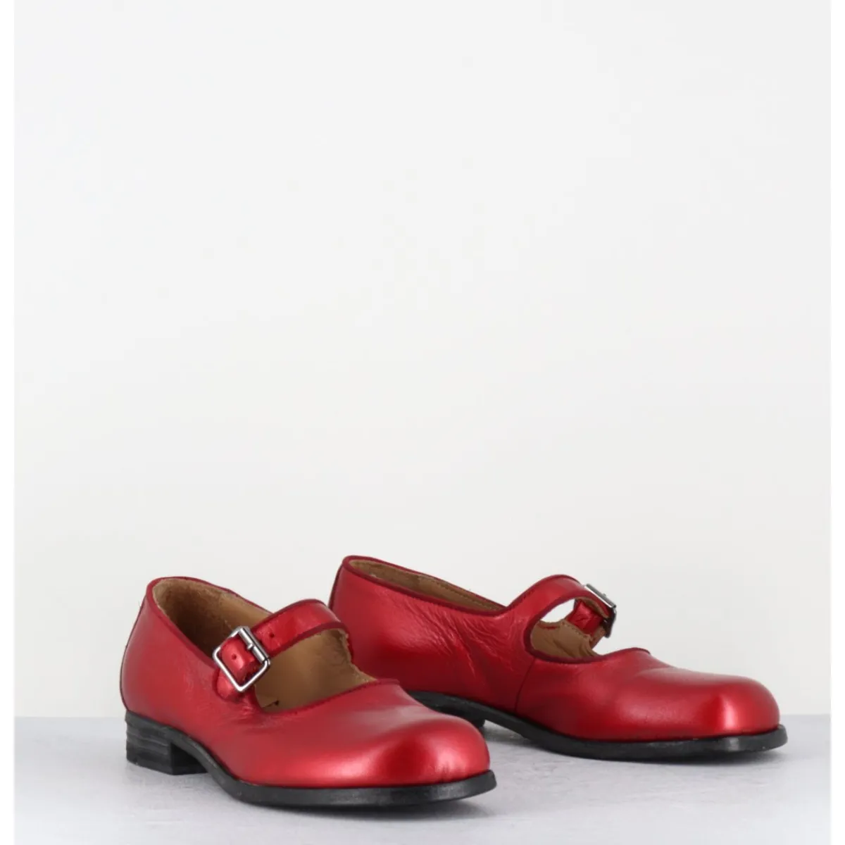 Chaussures^MOMA Babies en cuir métallisé ligne japonisante - 45403L BON POMME ROUGE