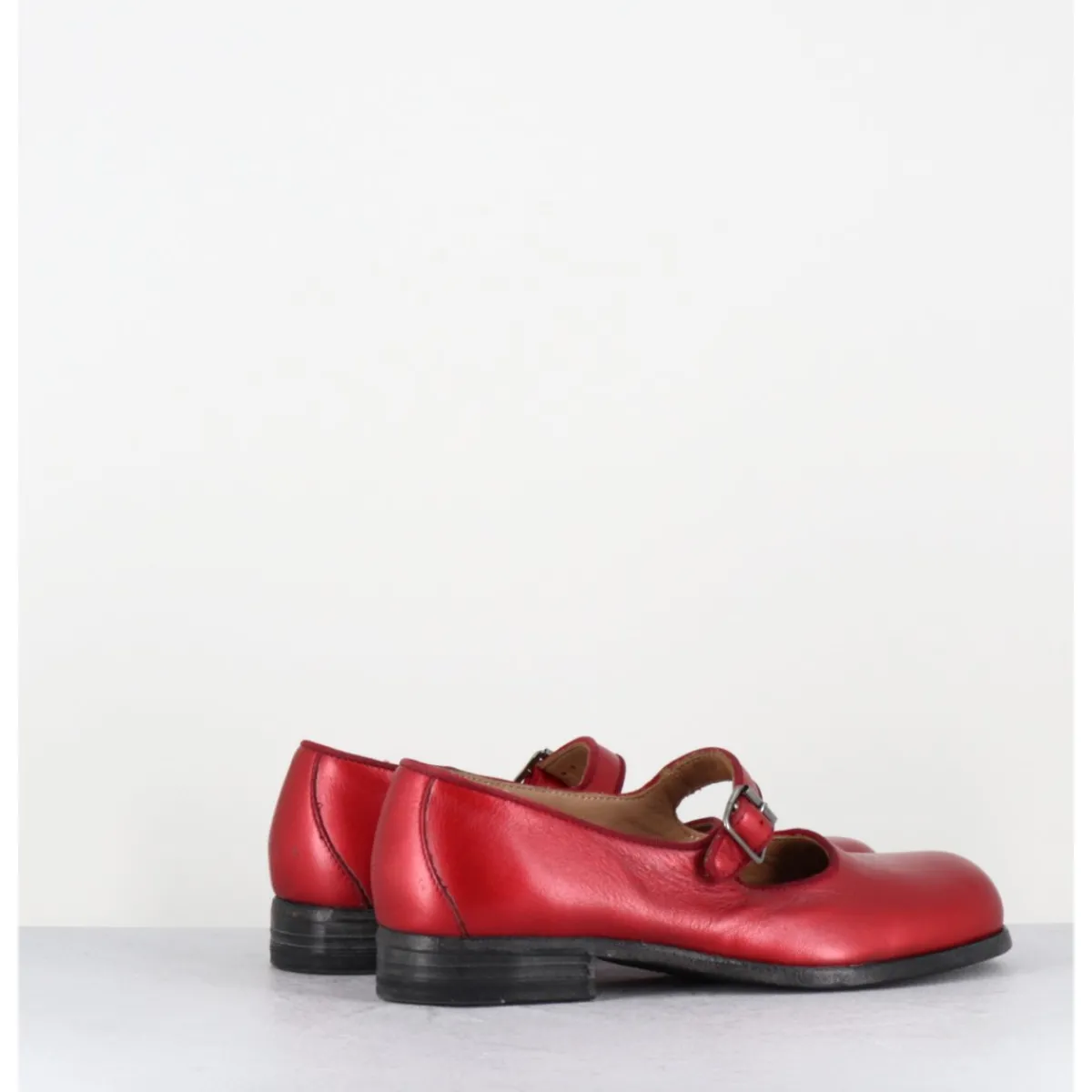 Chaussures^MOMA Babies en cuir métallisé ligne japonisante - 45403L BON POMME ROUGE