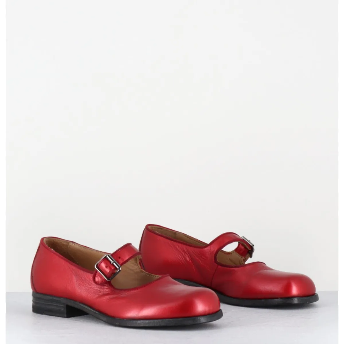 Chaussures^MOMA Babies en cuir métallisé ligne japonisante - 45403L BON POMME ROUGE