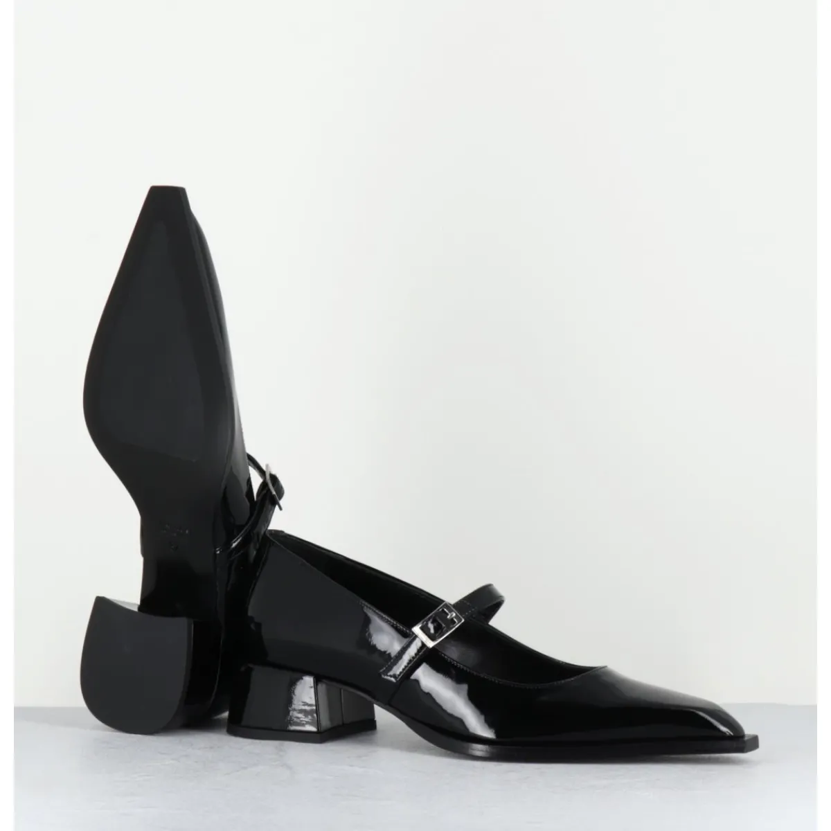 Chaussures^GARRICE LAB Babies en cuir vernis bout pointu petit talon - INE71 VERNICE NERO NOIR