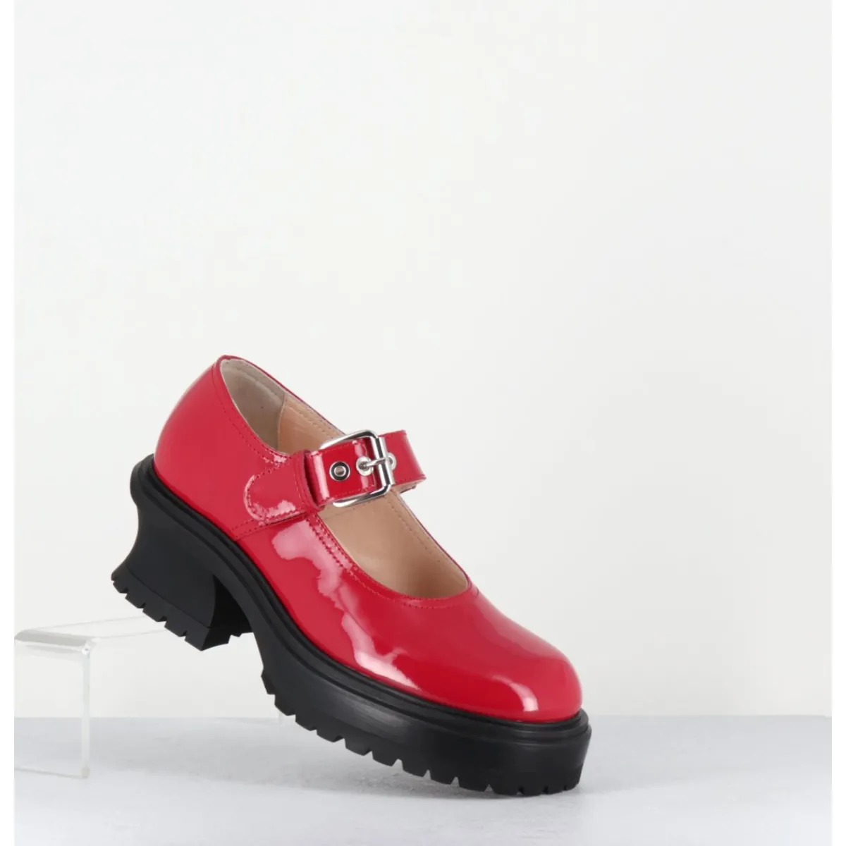 Chaussures^AGL Babies en cuir vernis 90s - CARO BEBE CERISE ROUGE