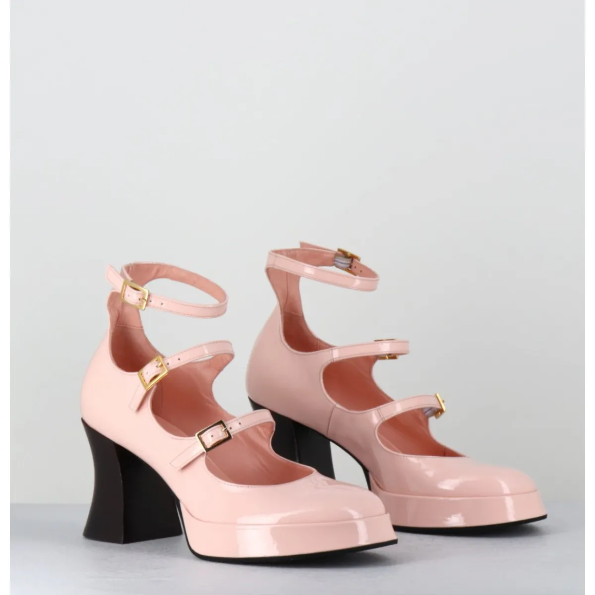Chaussures | Plateformes^GARRICE LAB Babies multi-brides à plateforme en cuir vernis poudré - GALAN VERNICE ROSA ROSE