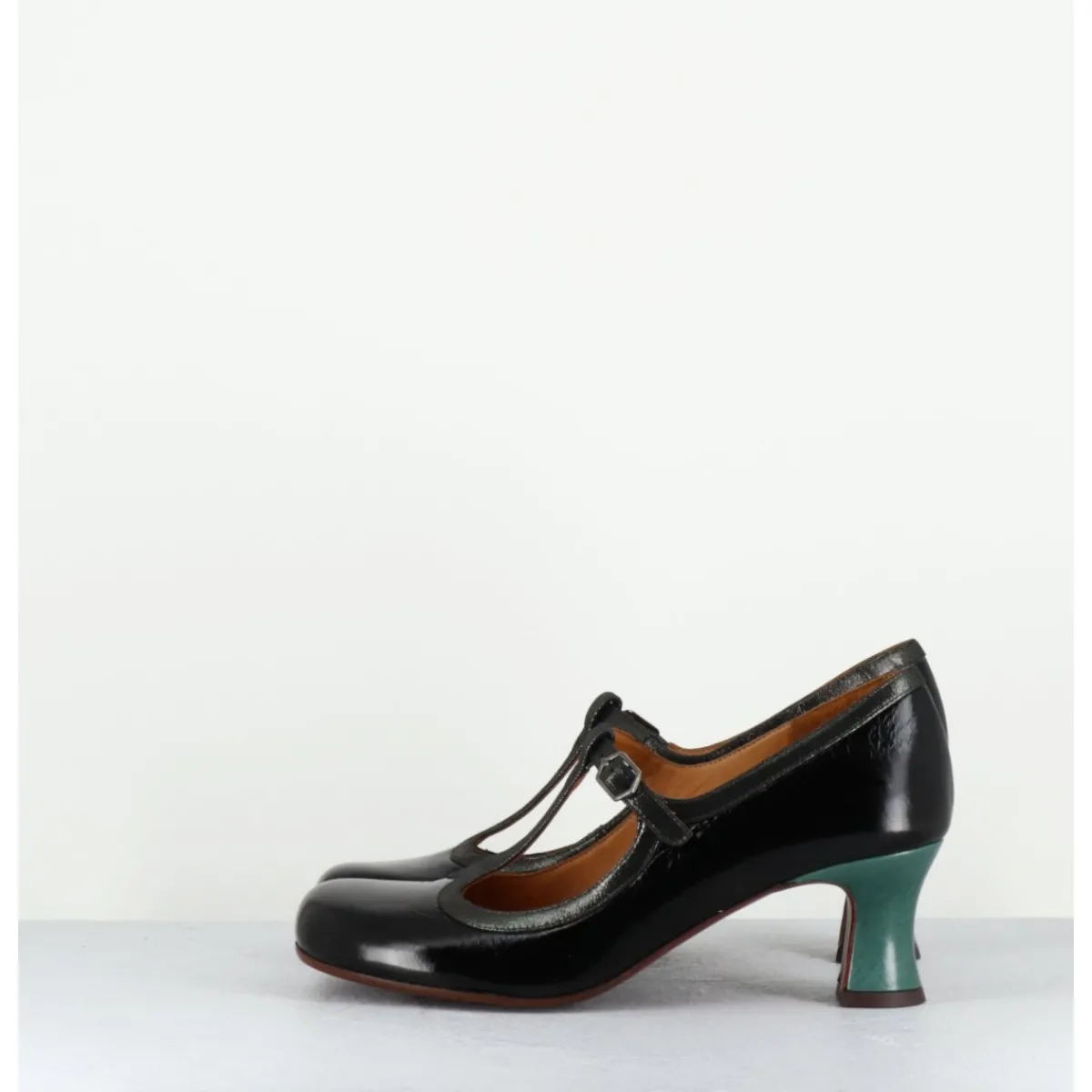 Chaussures^CHIE MIHARA Babies petit talon en cuir effet vernis - MYLKA MASERATI NEGRO NOIR