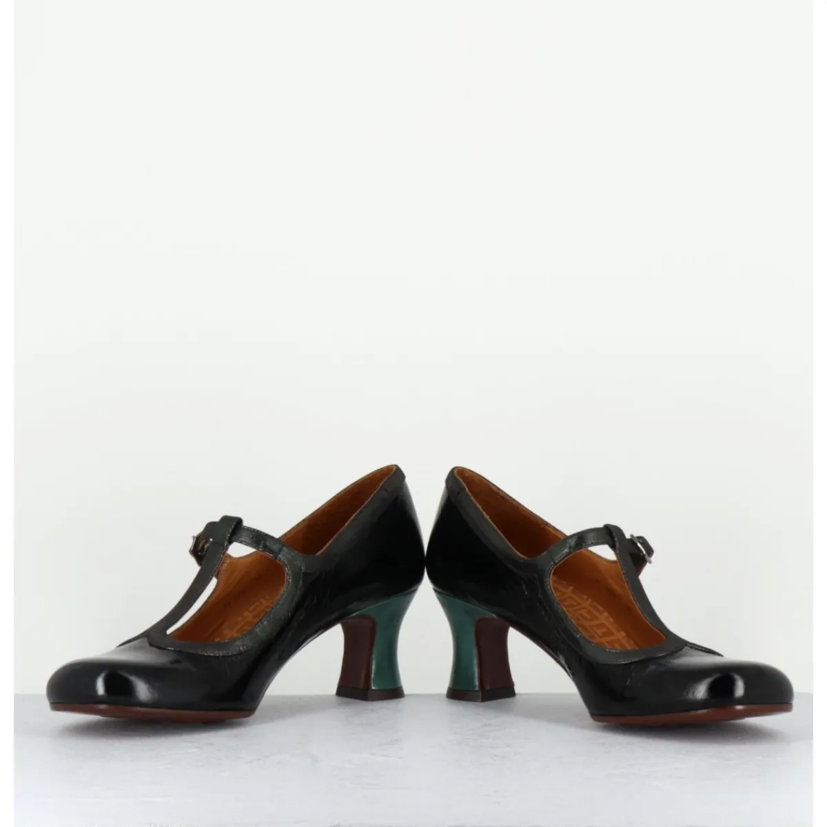 Chaussures^CHIE MIHARA Babies petit talon en cuir effet vernis - MYLKA MASERATI NEGRO NOIR
