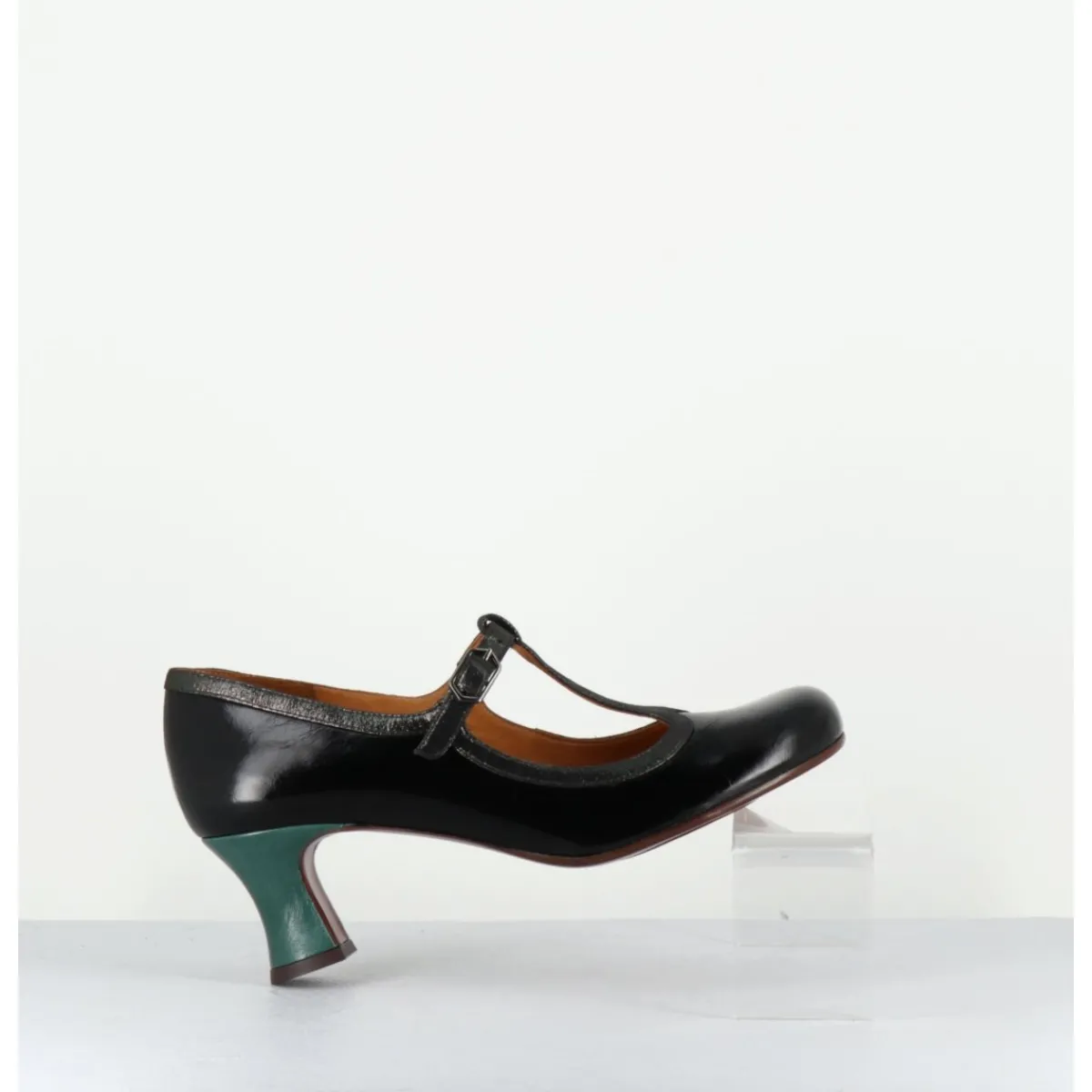 Chaussures^CHIE MIHARA Babies petit talon en cuir effet vernis - MYLKA MASERATI NEGRO NOIR