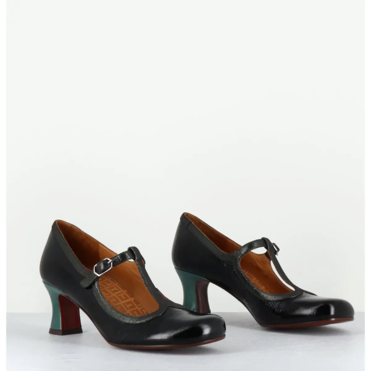Chaussures^CHIE MIHARA Babies petit talon en cuir effet vernis - MYLKA MASERATI NEGRO NOIR
