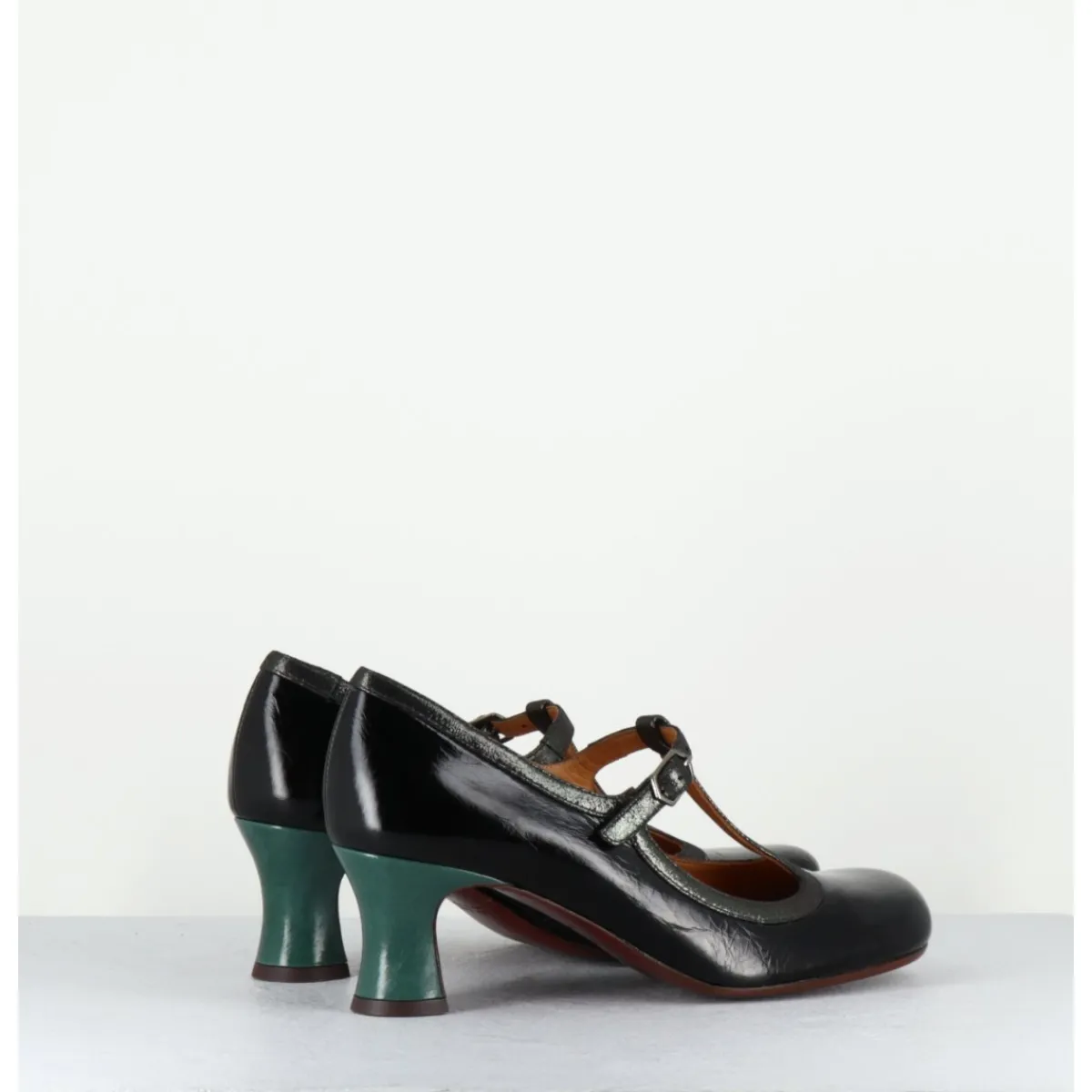 Chaussures^CHIE MIHARA Babies petit talon en cuir effet vernis - MYLKA MASERATI NEGRO NOIR