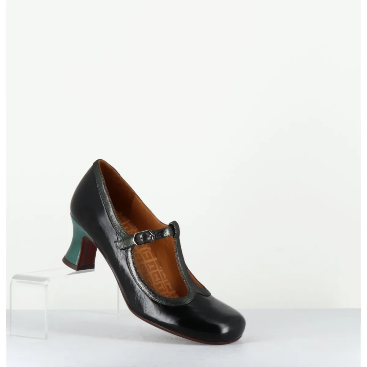 Chaussures^CHIE MIHARA Babies petit talon en cuir effet vernis - MYLKA MASERATI NEGRO NOIR