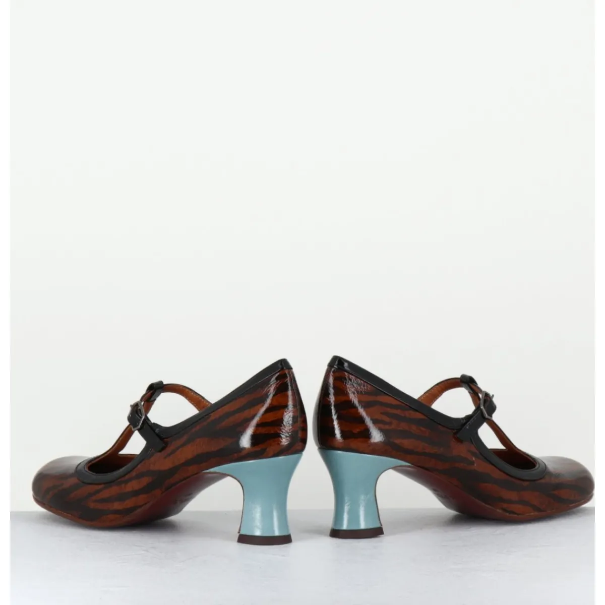 Chaussures^CHIE MIHARA Babies petit talon en cuir imprimé tigré - MYLKA TESLA CASTANO