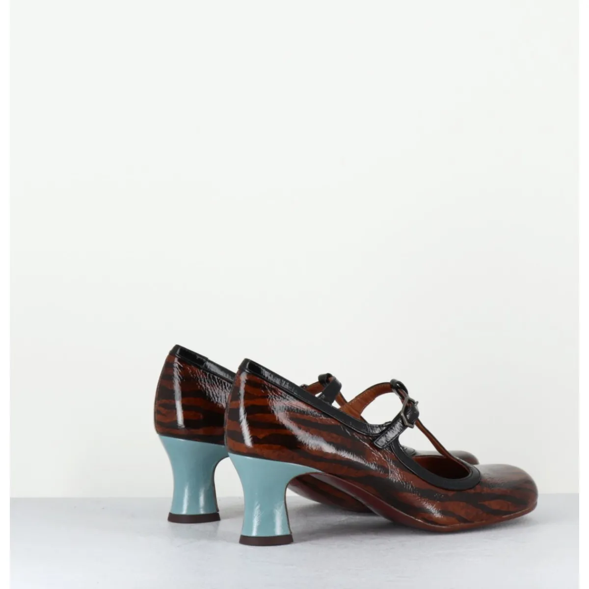 Chaussures^CHIE MIHARA Babies petit talon en cuir imprimé tigré - MYLKA TESLA CASTANO