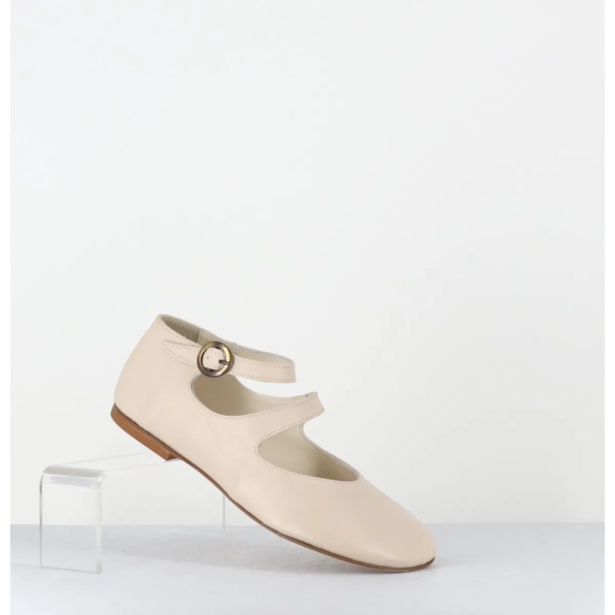 Chaussures | Ballerines^GARRICE LAB Babies plates forme ronde en cuir beige clair - ZIAMA BUFFY SAND