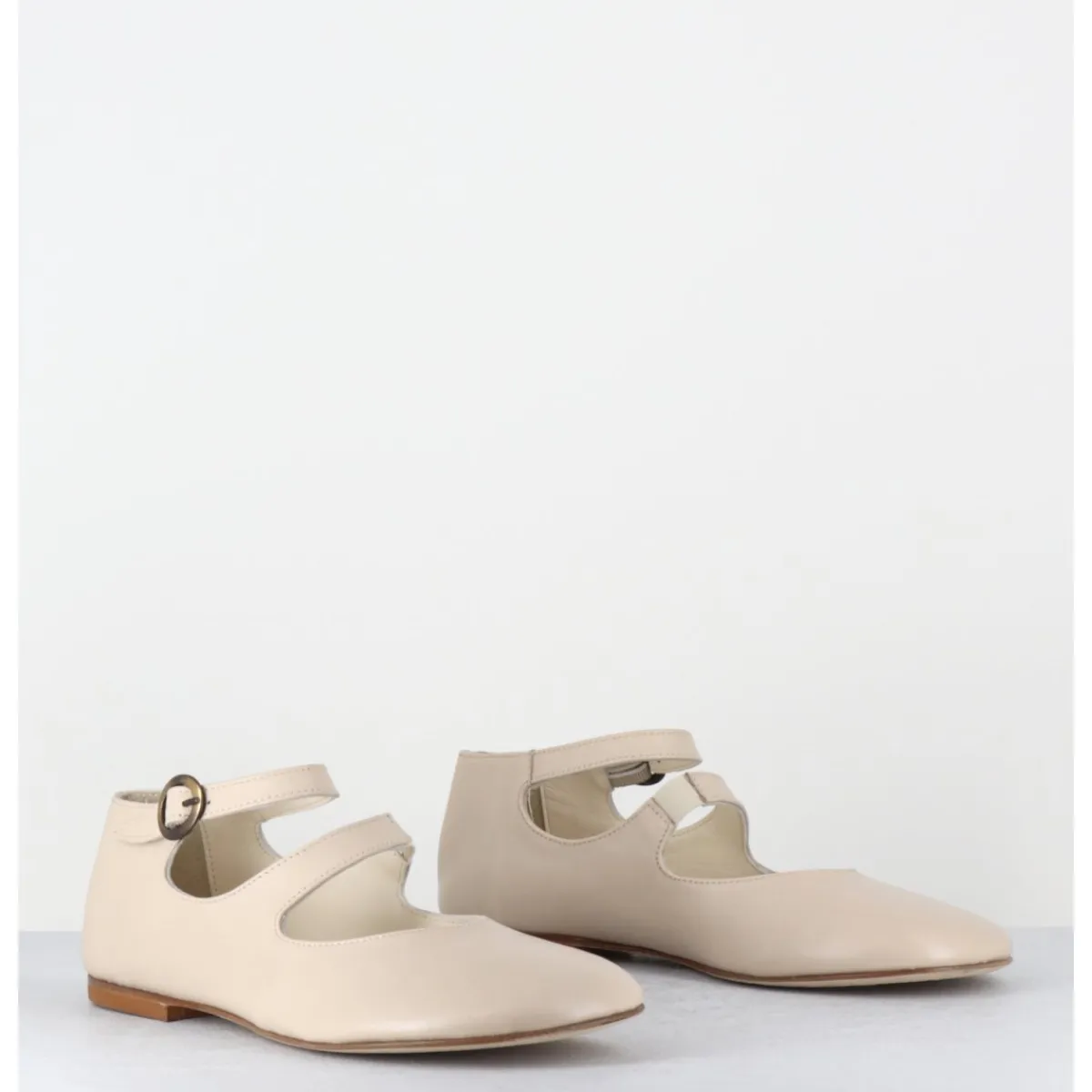 Chaussures | Ballerines^GARRICE LAB Babies plates forme ronde en cuir beige clair - ZIAMA BUFFY SAND