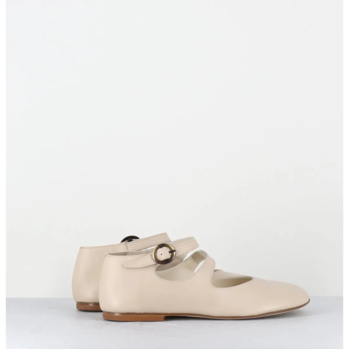 Chaussures | Ballerines^GARRICE LAB Babies plates forme ronde en cuir beige clair - ZIAMA BUFFY SAND