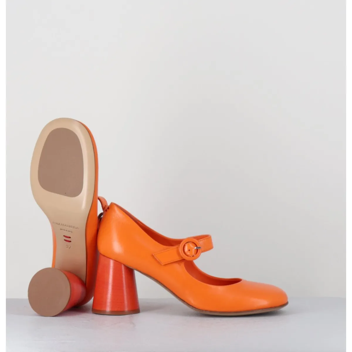 Chaussures^HALMANERA Babies rétro à talon en cuir - ACE22 GLAZE ALBICOCCA ORANGE