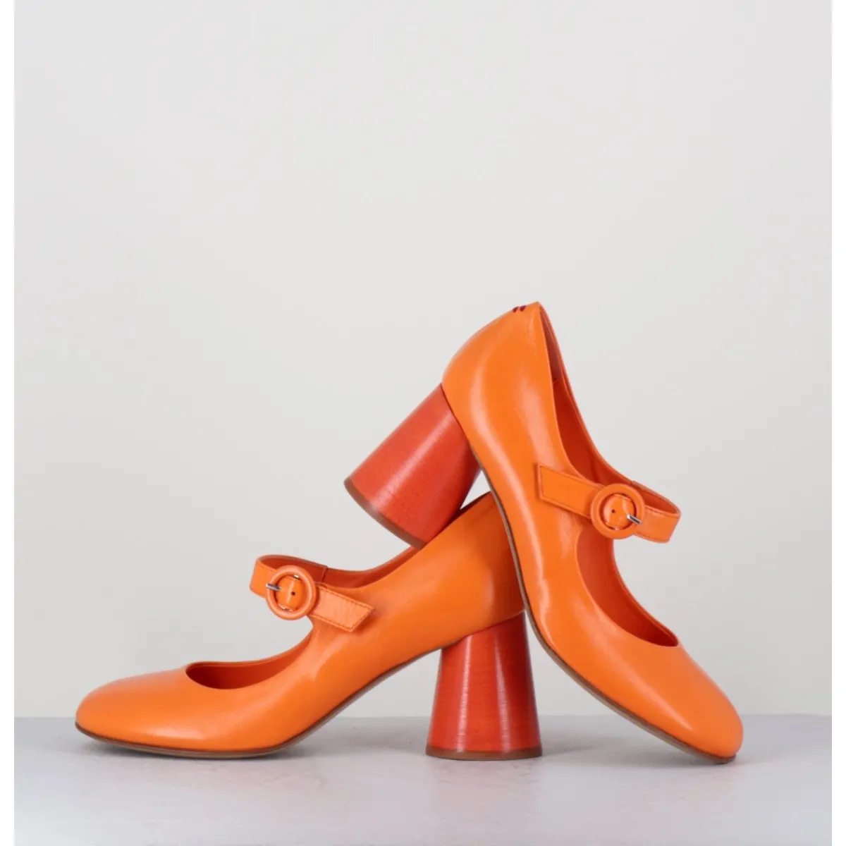 Chaussures^HALMANERA Babies rétro à talon en cuir - ACE22 GLAZE ALBICOCCA ORANGE