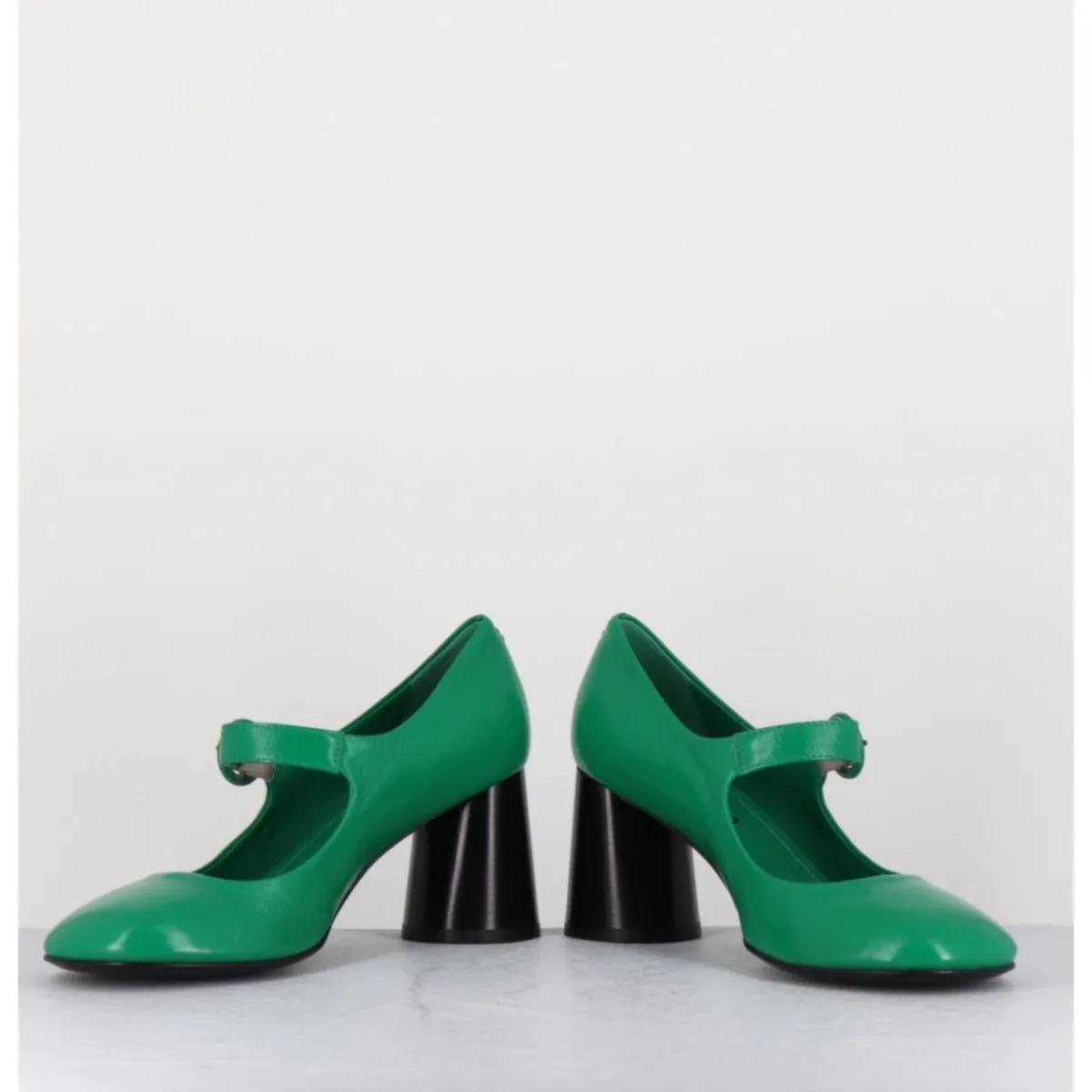 Chaussures^HALMANERA Babies rétro à talon en cuir & noir - ACE22 GLAZE MELA VERT