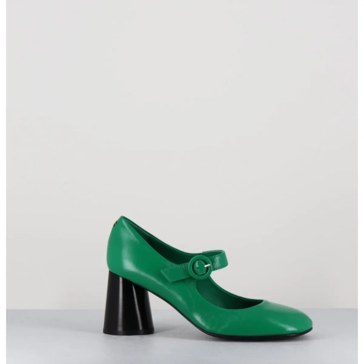 Chaussures^HALMANERA Babies rétro à talon en cuir & noir - ACE22 GLAZE MELA VERT