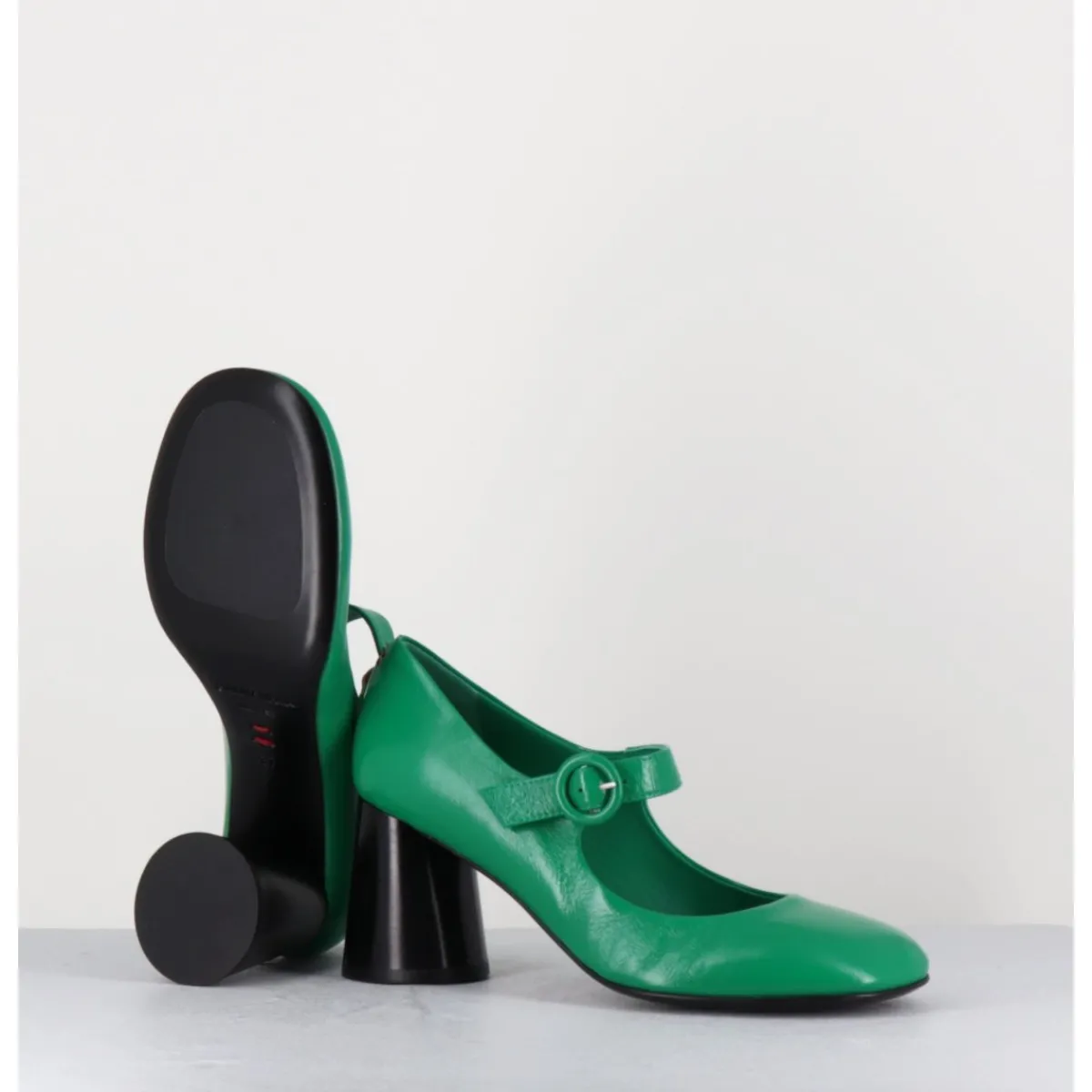 Chaussures^HALMANERA Babies rétro à talon en cuir & noir - ACE22 GLAZE MELA VERT