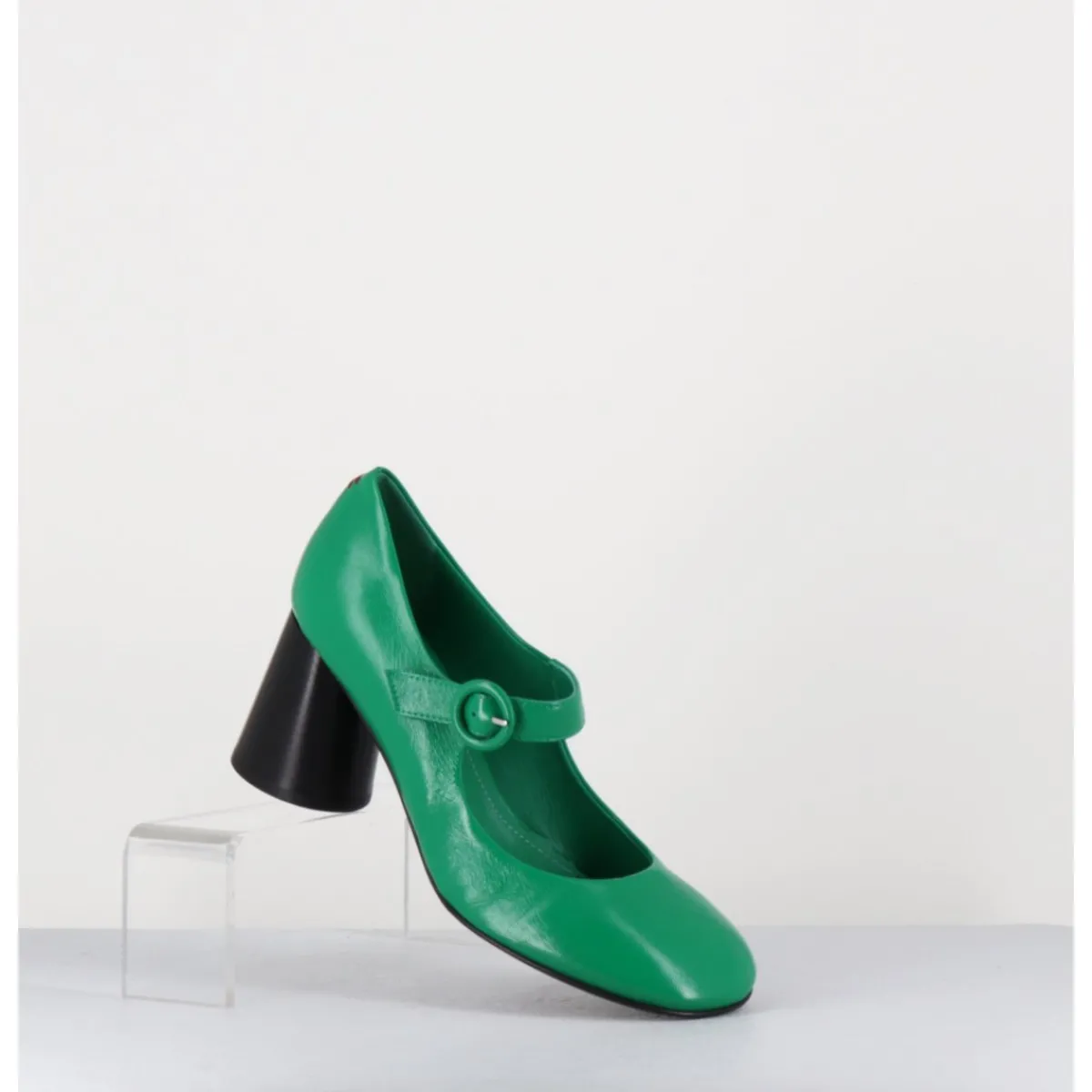 Chaussures^HALMANERA Babies rétro à talon en cuir & noir - ACE22 GLAZE MELA VERT