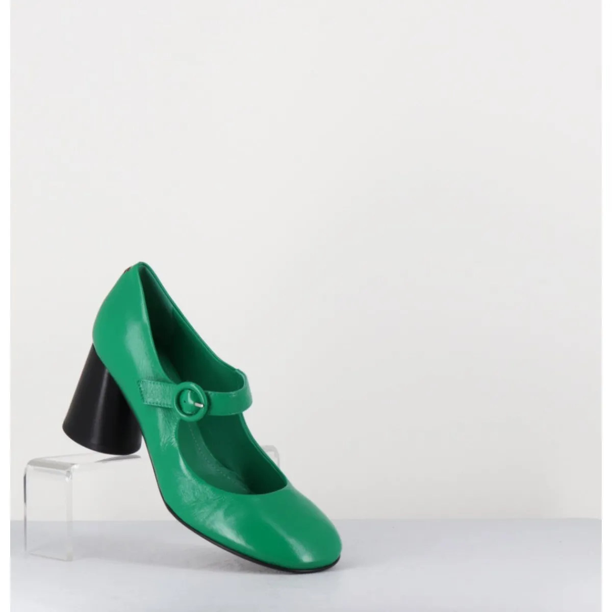 Chaussures^HALMANERA Babies rétro à talon en cuir & noir - ACE22 GLAZE MELA VERT