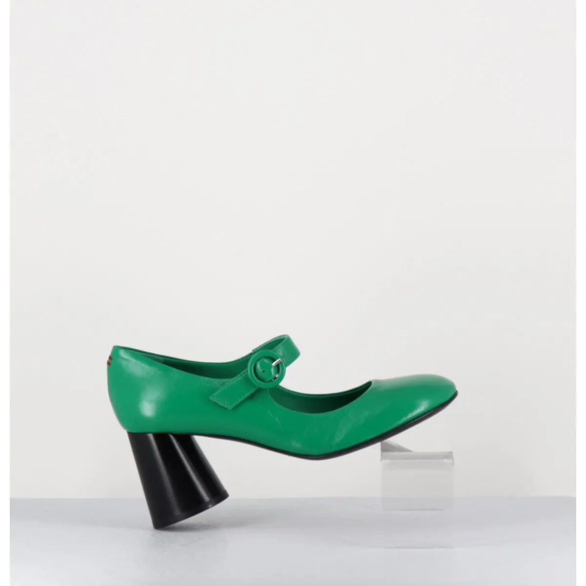 Chaussures^HALMANERA Babies rétro à talon en cuir & noir - ACE22 GLAZE MELA VERT