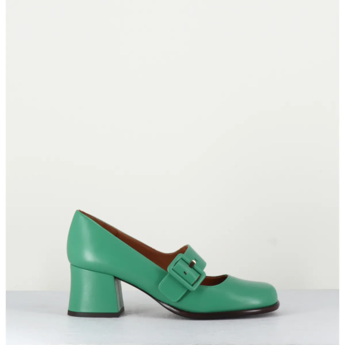 Chaussures^CHIE MIHARA Babies rétro en cuir petit talon - MIKO GREEN VERT