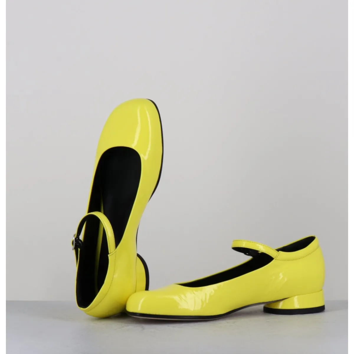 Chaussures | Ballerines^GARRICE LAB Babies 60s petit talon en cuir vernis - LIGAT2 CINDY BUTTERCUP JAUNE