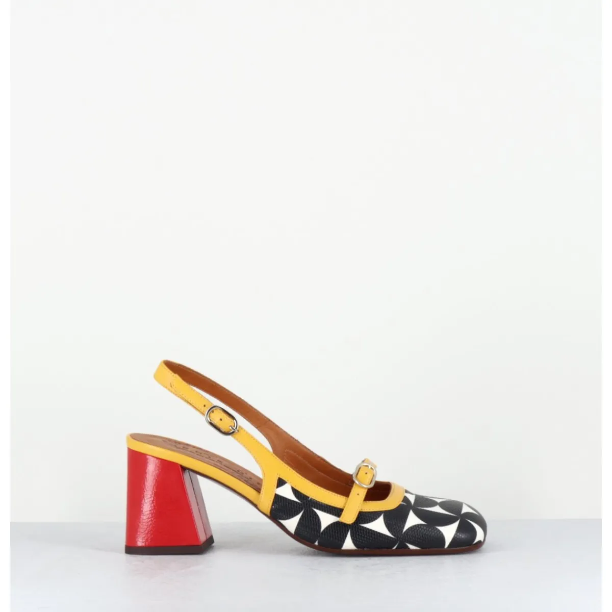 Chaussures^CHIE MIHARA Babies slingback motif psychédélique talon rouge - SUNAMI SOFTY SUN