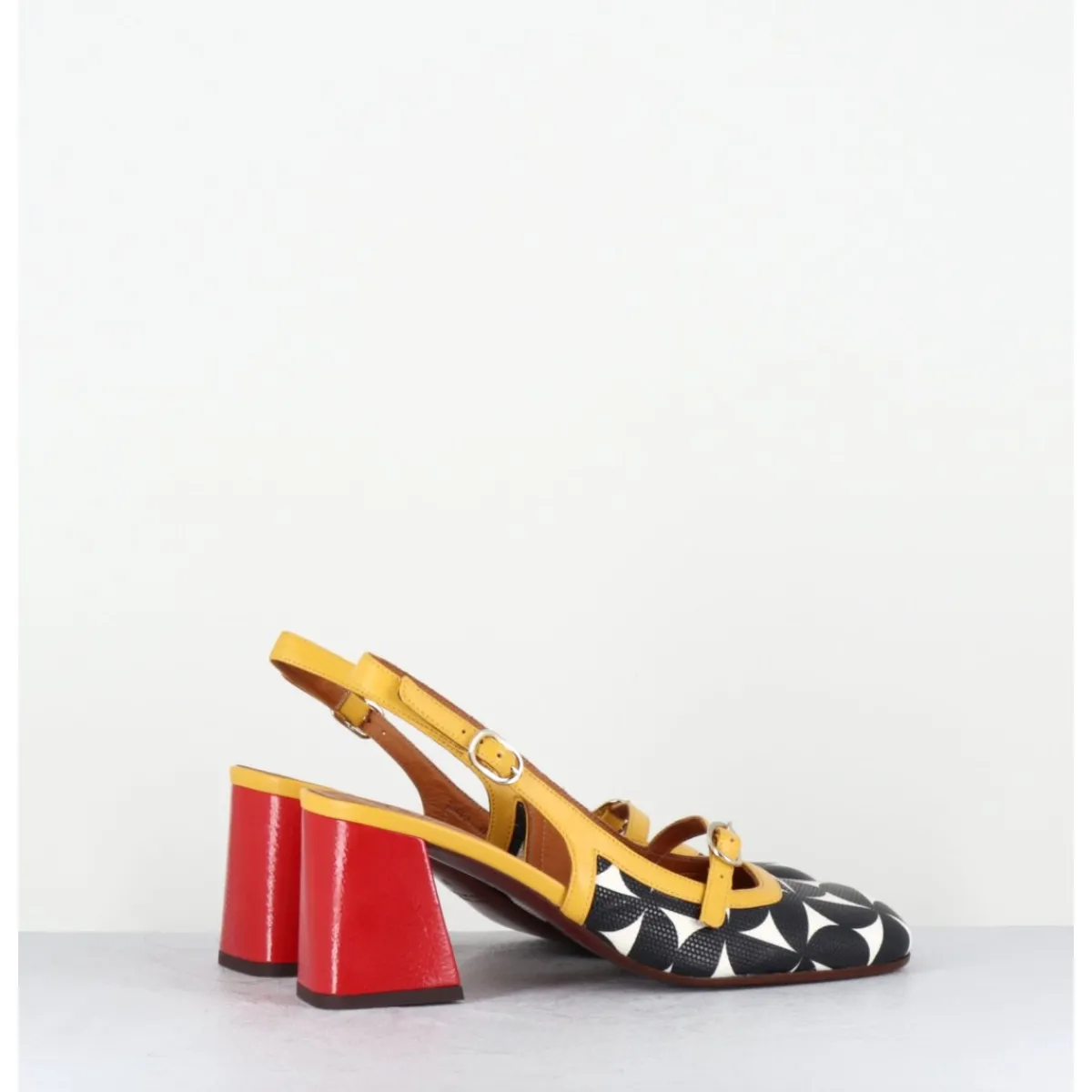 Chaussures^CHIE MIHARA Babies slingback motif psychédélique talon rouge - SUNAMI SOFTY SUN