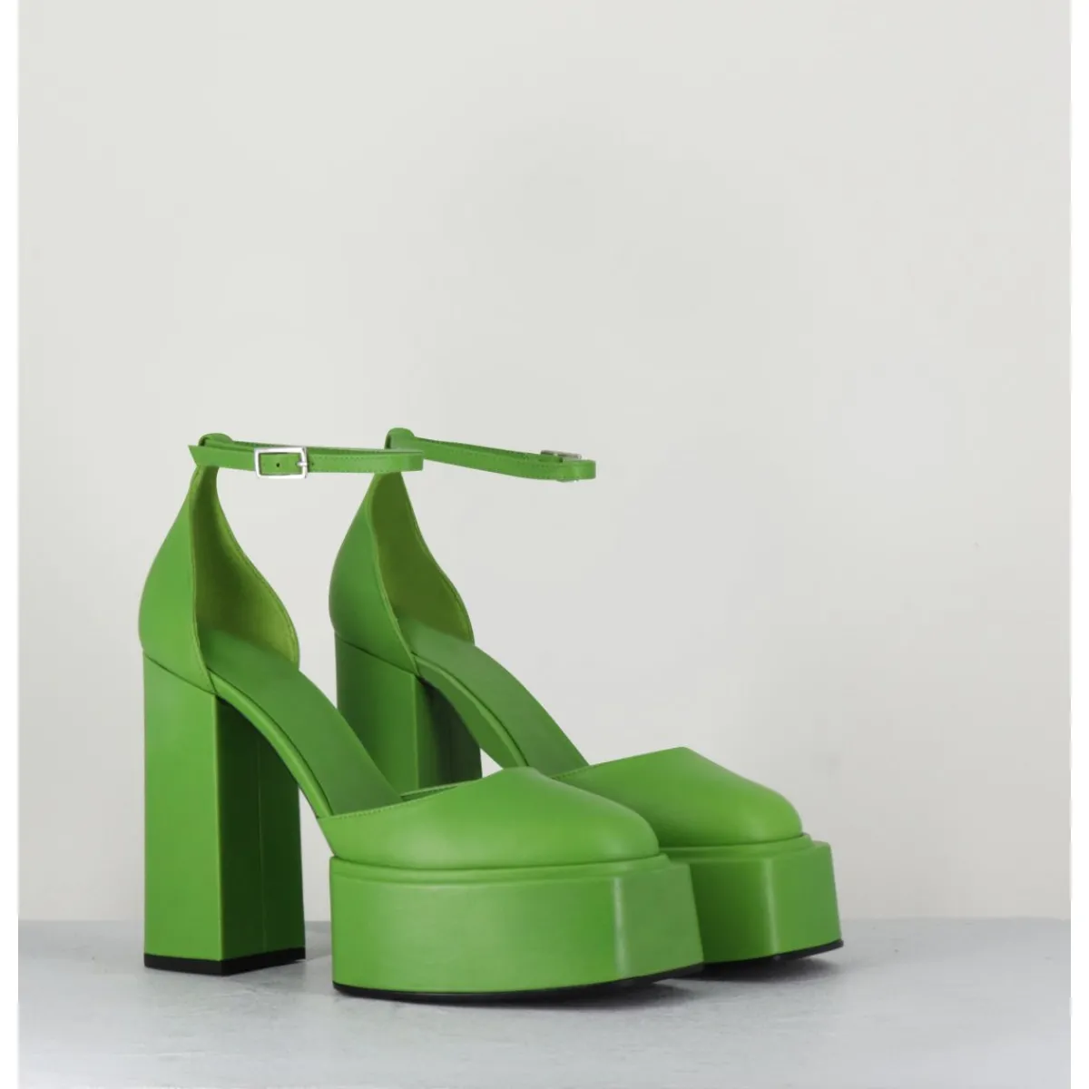 Chaussures | Plateformes^3JUIN Babies talon haut à plateforme en cuir - AMBRA MOK GREEN VERT