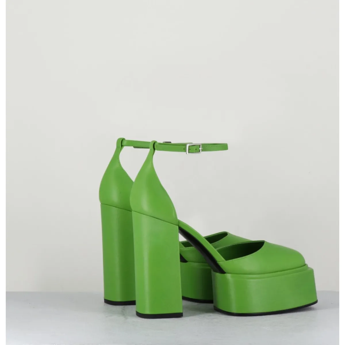 Chaussures | Plateformes^3JUIN Babies talon haut à plateforme en cuir - AMBRA MOK GREEN VERT