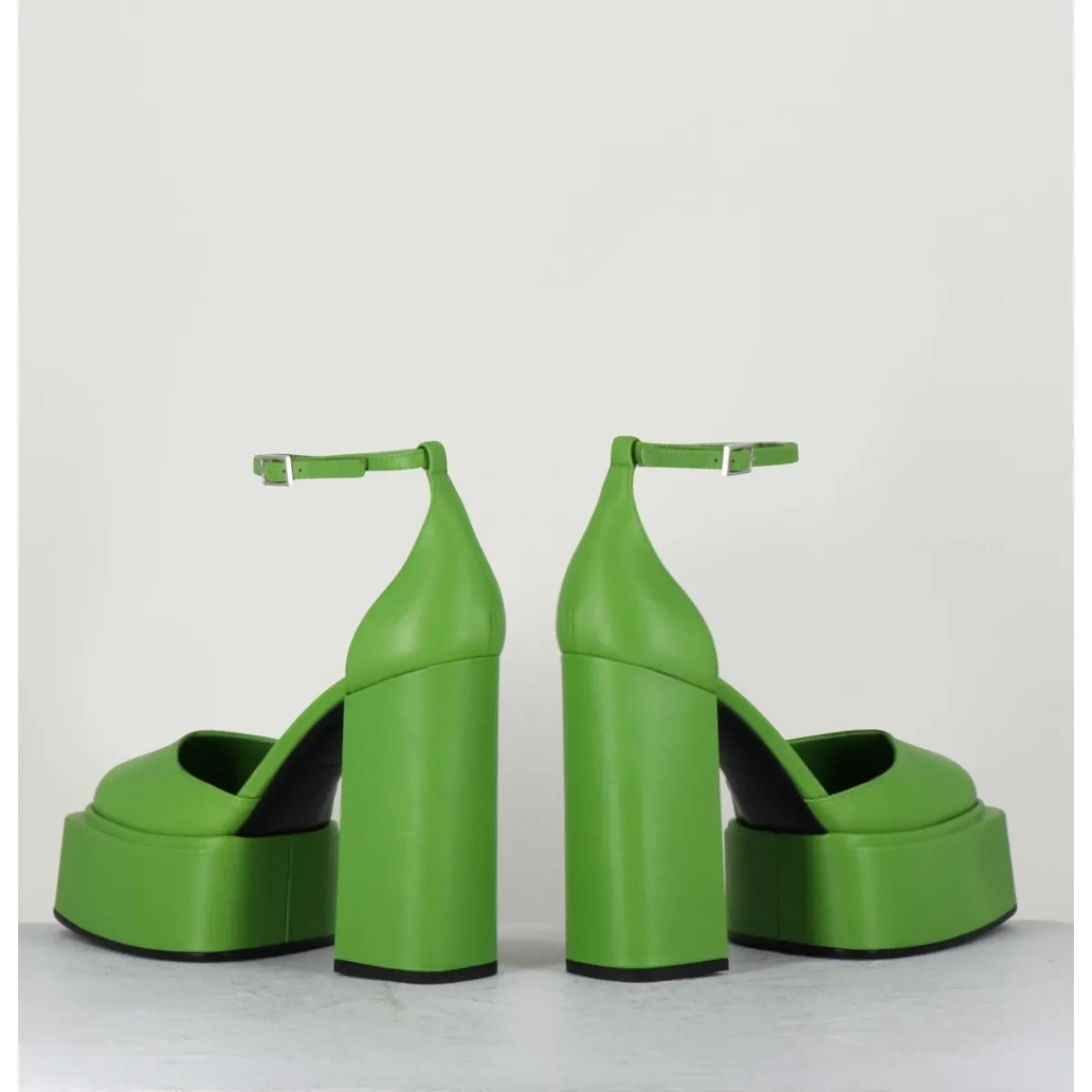 Chaussures | Plateformes^3JUIN Babies talon haut à plateforme en cuir - AMBRA MOK GREEN VERT
