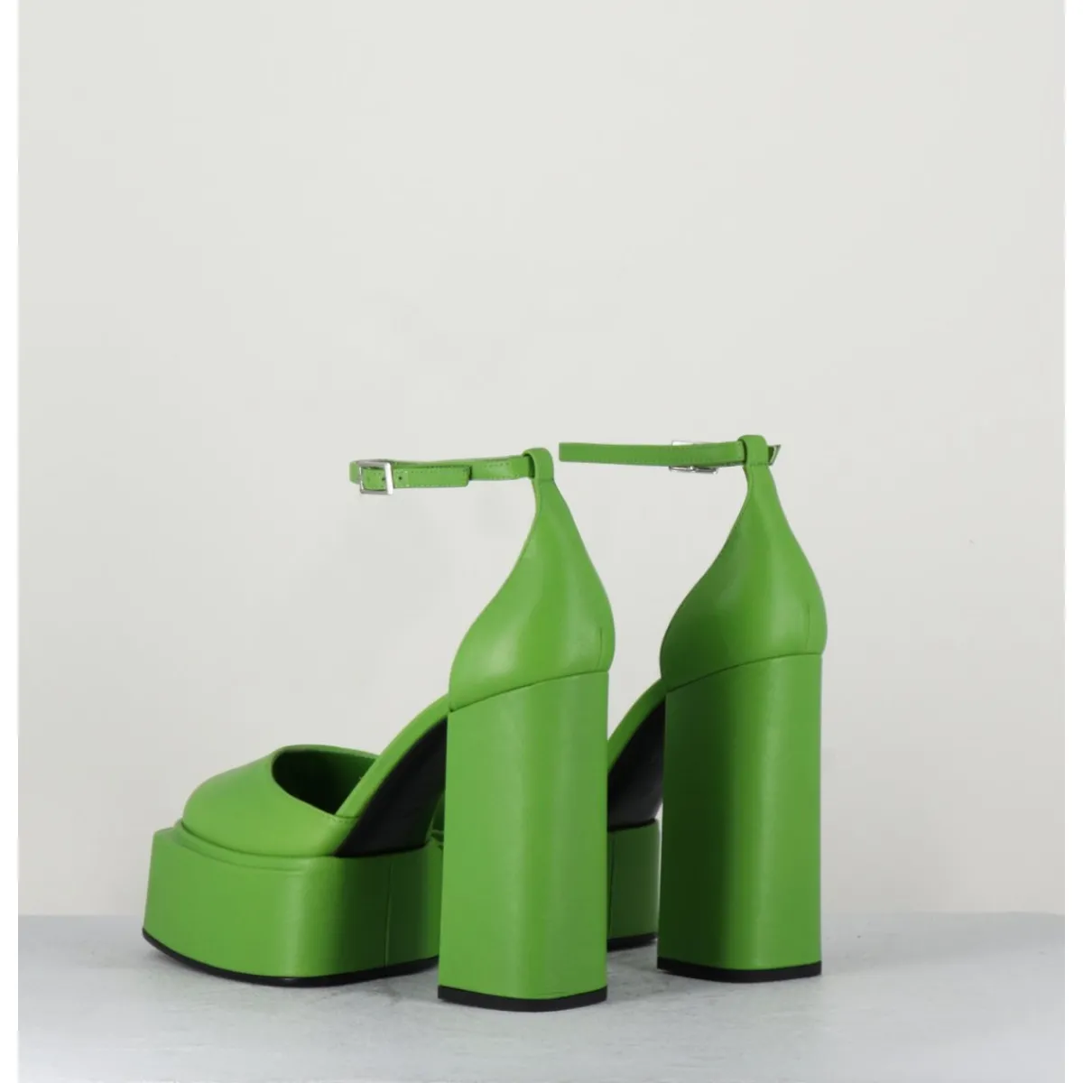 Chaussures | Plateformes^3JUIN Babies talon haut à plateforme en cuir - AMBRA MOK GREEN VERT