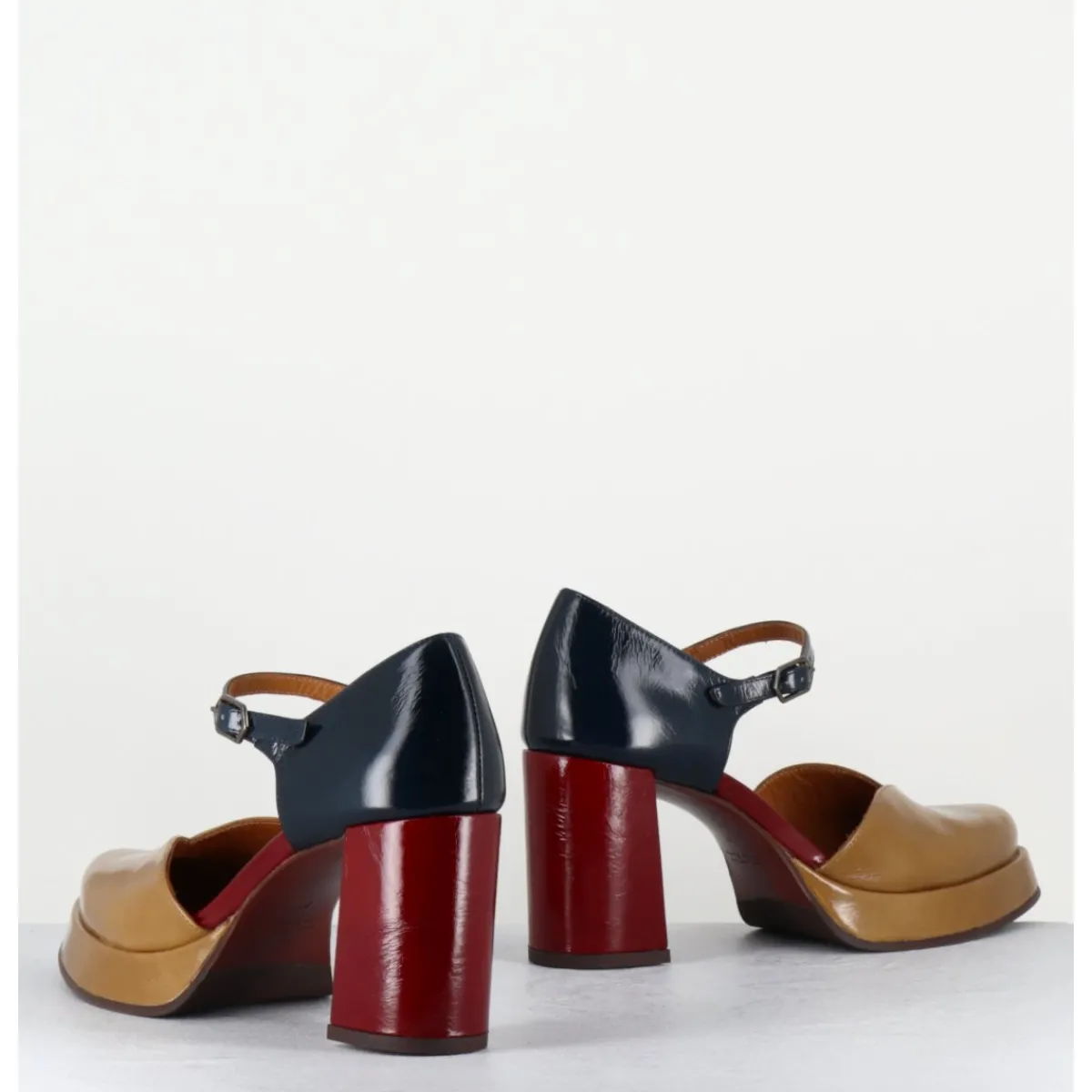 Chaussures^CHIE MIHARA Babies tricolore bout pointu à plateforme - FASI MASERATI SAND