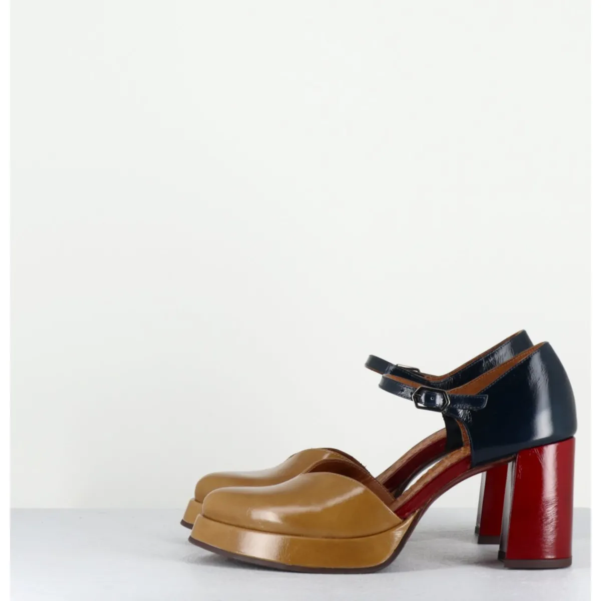 Chaussures^CHIE MIHARA Babies tricolore bout pointu à plateforme - FASI MASERATI SAND